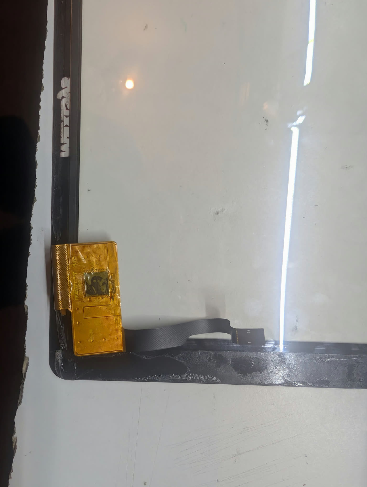Replacement Autel MaxiSys MY908 digitizer glass with flex cable visible
